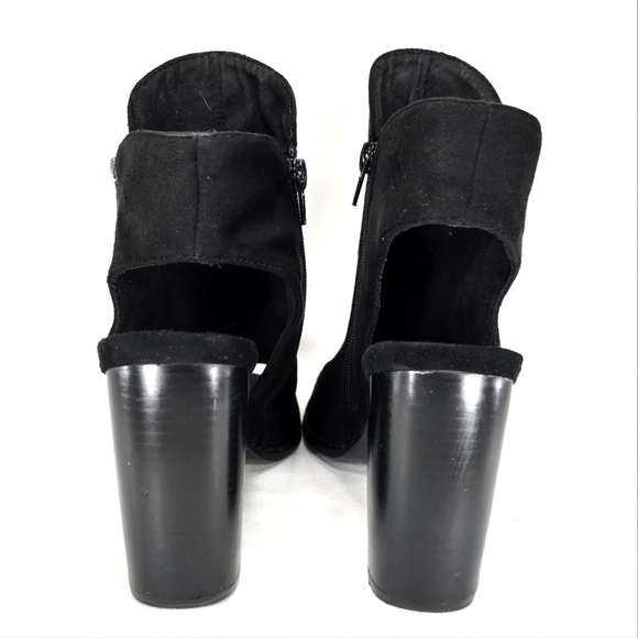Charlotte Russe Alba Black Vegan Suede, Open Toe, Block Heel Women's Size 7M - Picture 6 of 11